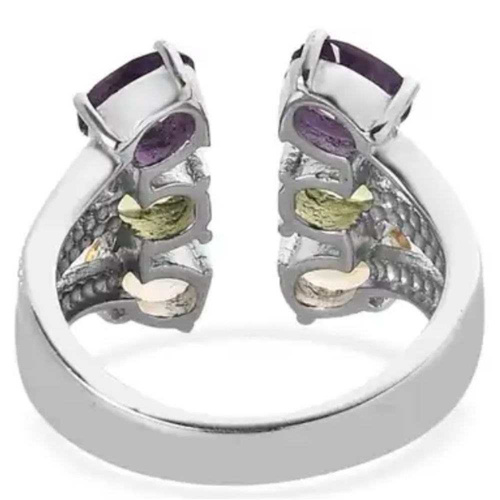 ππAfrican Amethyst, Peridot and Brazilian Citrine Open Band Ringππ - Picture 5 of 10
